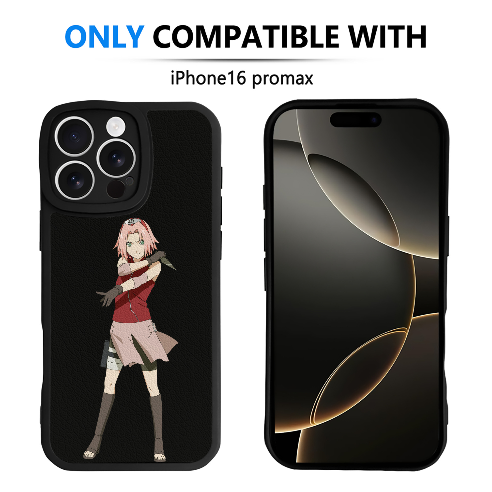 （画像用） NARUTO -ナルト- 春野サクラ Haruno Sakura 【iPhone 16シリーズ対応】シリコンスマホケース（レザー調） 材質：シリコン